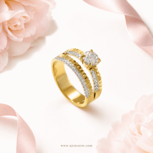"R0029" | Beautifully designed ring finished with zircons | 18k Gold plated Ring | Anti-Tarnish |  Waterproof