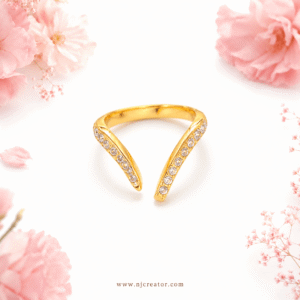 "R0027" | Beautifully designed ring finished with zircons | 18k Gold plated Ring | Anti-Tarnish |  Waterproof