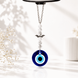Evil Eye Bracelet Car and Trucking Hanging with Adujustabel Cahin - Pandora Style Silver Bracelet