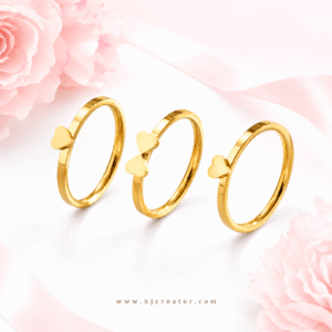 "R0030" | Sleek and elegant looking set of three Rings  | 18k Gold plated Ring | Anti-Tarnish |  Waterproof | NJCREATOR