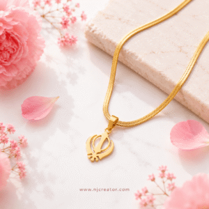 "KH001"| Khanda Necklace for Women and kids | Chain Length 18" (inch) | 18k Gold plated | Everyday Wear | Anti- tarnish | Long Lasting Finish