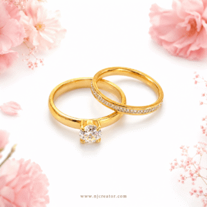 "R0027" | Set of Two beautiful rings design finished with zircons | 18k Gold plated Ring | Anti-Tarnish |  Waterproof