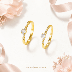 "R0026" | Beautifully designed ring finished with zircons | 18k Gold plated Ring | Anti-Tarnish |  Waterproof