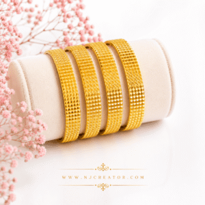 B205 | 24k Gold Plated Indian style Bangles | Set of four | (2.4 as per Indian Jewelers ) only one Size 2.3inch inside Diameter