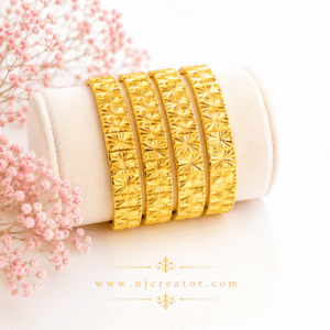 B206 | 24k Gold Plated Indian style Bangles | Set of four |  B205 | (2.4 as per Indian Jewelers ) only one Size 2.3inch inside Diameter