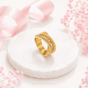 "R0033" Gold Plated Statement Ring – Anti-Tarnish | Elegant Everyday Wear