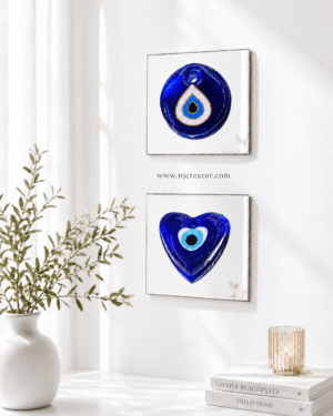 "EVILEYE_001" | Evil Eye Wall Decor| Adhesive - Perfect for front door or any desired place | Round and Heart shape
