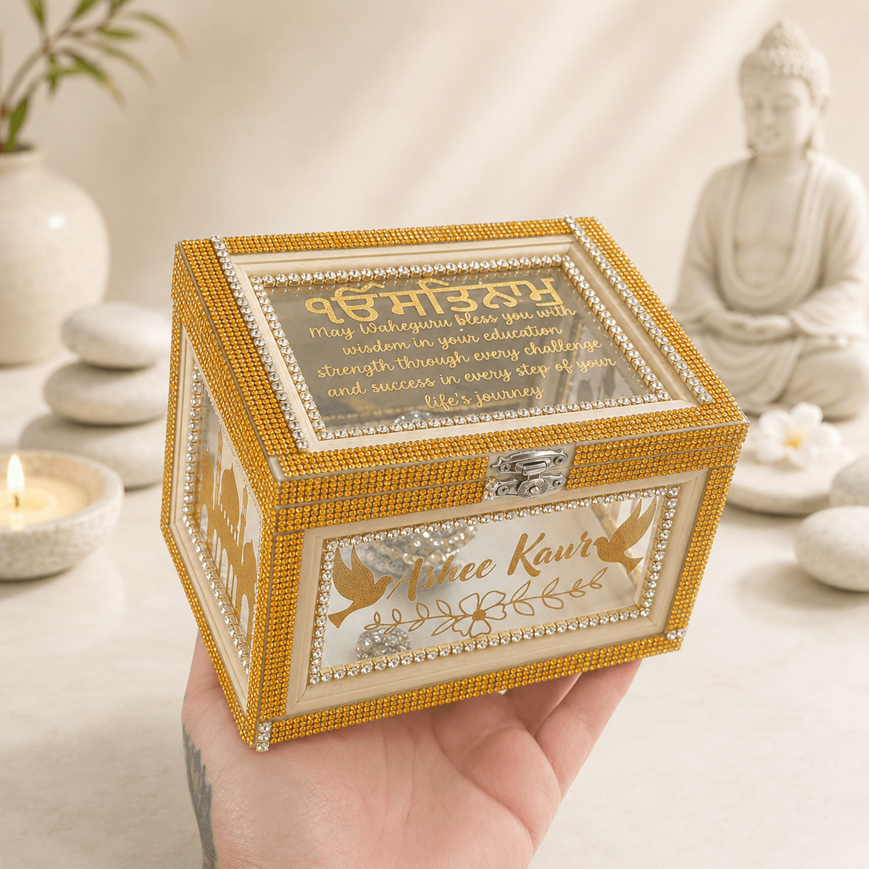 Glass Box with Multiple Color Options perfect for Graduation, Anniversary or New home