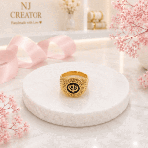 "R0036" 24k Gold Plated Khanda Ring – Anti-Tarnish | Elegant Everyday Wear | Anti-Tarnish