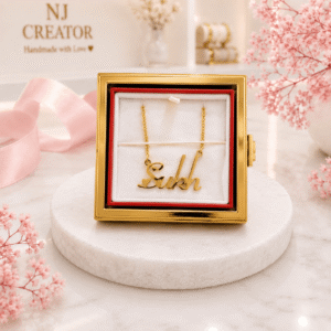 18k Gold Plated Name Necklace | Anti Tarnish | Everyday Wear | NJCREATOR | with or without gift packing