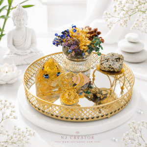 "TRAY010" 7 Chakra tree, Citrine Pyramid and Pyrite Pyramid, Turtle and Khanda in it , small rose quartz pyramid, together brings peace, balance, and Abundance/prosperity, Money Magnet, Business stone, Growth, opportunities, manifestation | with TRAY