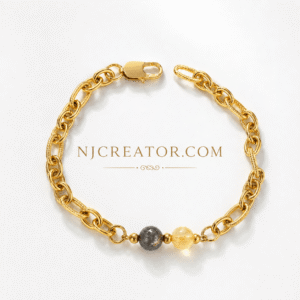 Citrine and Pyrite bracelet | 18k Gold Plated Bracelet Anti- Tarnish | Waterproof Chain - Financial abundance and Money magnet