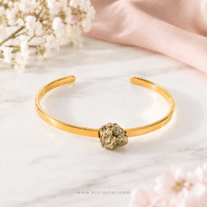 Pyrite |18k Gold Plated Bracelet | Everyday Wear | Anti- Tarnish | Wealth, Success, Money, Mental Clarity Stone | NJcreator