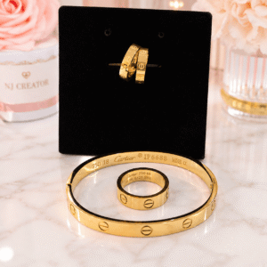 Cartie*r inspired Bracelet, Hoops earning and Ring with Premium Quality | Anti-Tarnish | Everyday Wear |