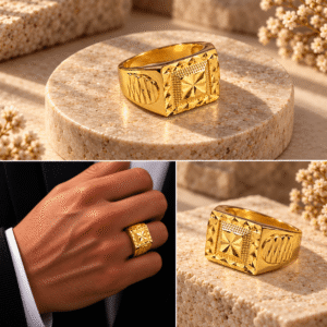 "R0057" | 24K Gold-Plated Classic Rings for Men | Bold Looking - Size 7 Available