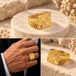 "R0056" | 24K Gold-Plated Classic Rings for Men | Bold Looking - Size 9 Available